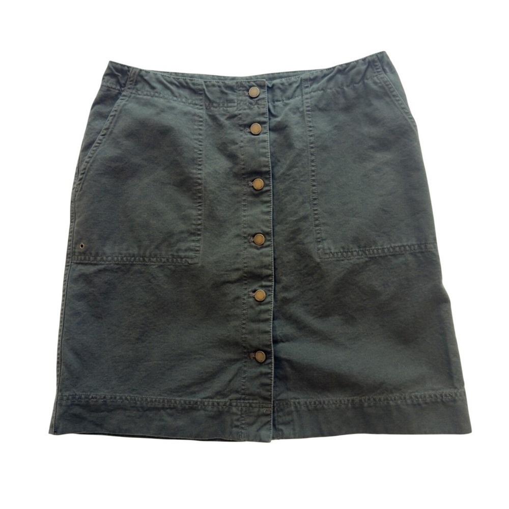 Lauren Ralph Lauren Women's Olive Green Button Front Cotton Mini Skirt Size 10 - Picture 3 of 11